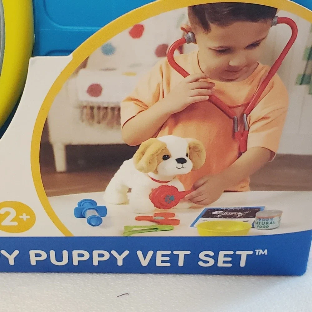 Battat Happy Puppy Vet Set Plush Dog Carrier 12 Pc Pretend Play Veterinary Toy